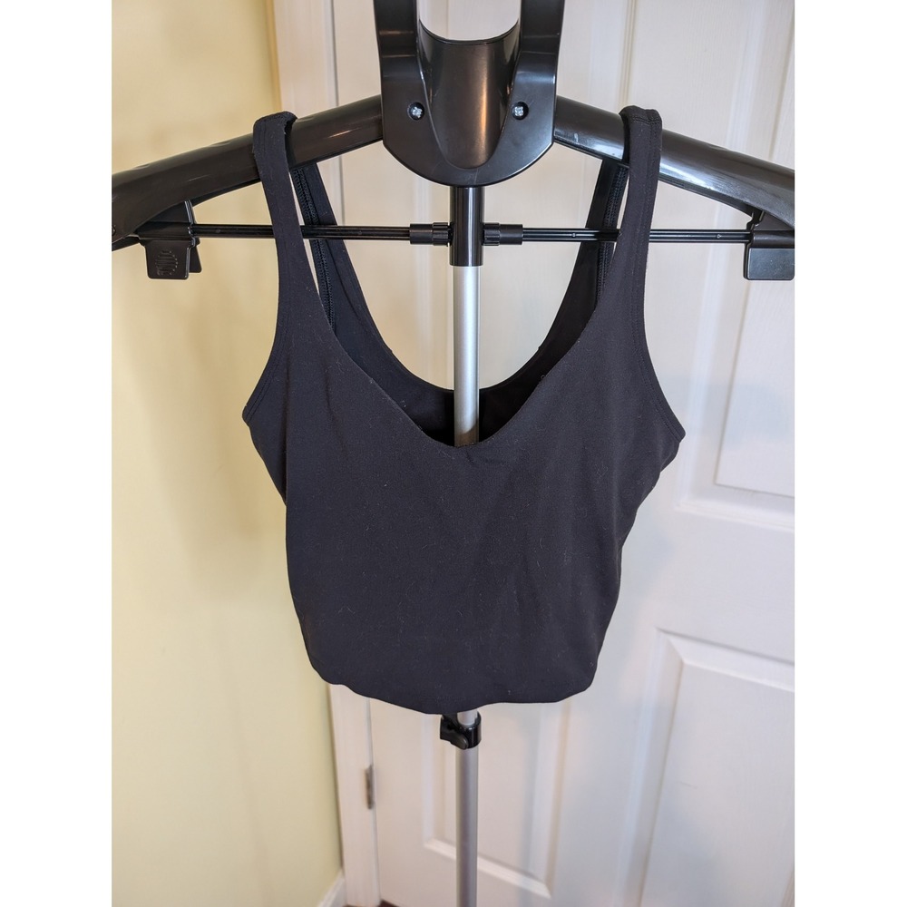 Lululemon Align Tank Top Women Size 2 Black Nulu Cropped V-Neck Nulu